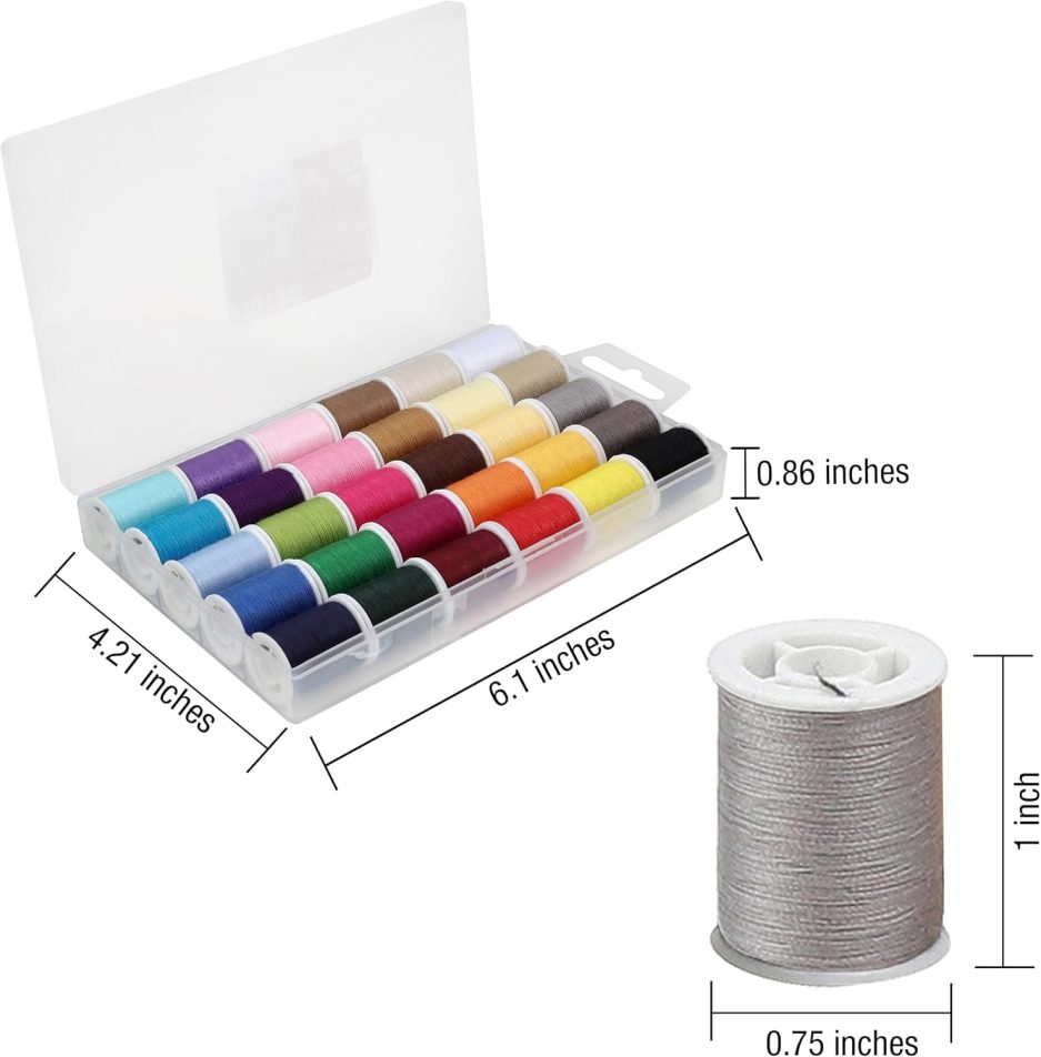 SINGER Polyester Sewing Thread Set - 30 Assorted Colors, 50 Yards per Mini Thread Spool, Sewing Kit Includes 5 Large Eye Hand Needles, 1 Needle Threader, Suitable for Hand and Machine Sewing - Image 3