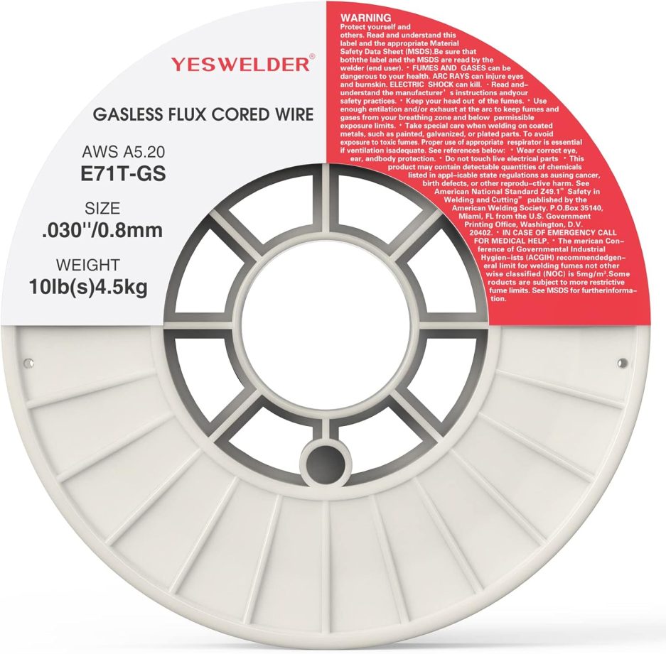 YESWELDER Flux Core Gasless MIG Wire, E71T-GS Mild Carbon Steel .030-Inch Diameter 10-Pound, Strong ABS Plastic Spool Welding Wire - Image 8